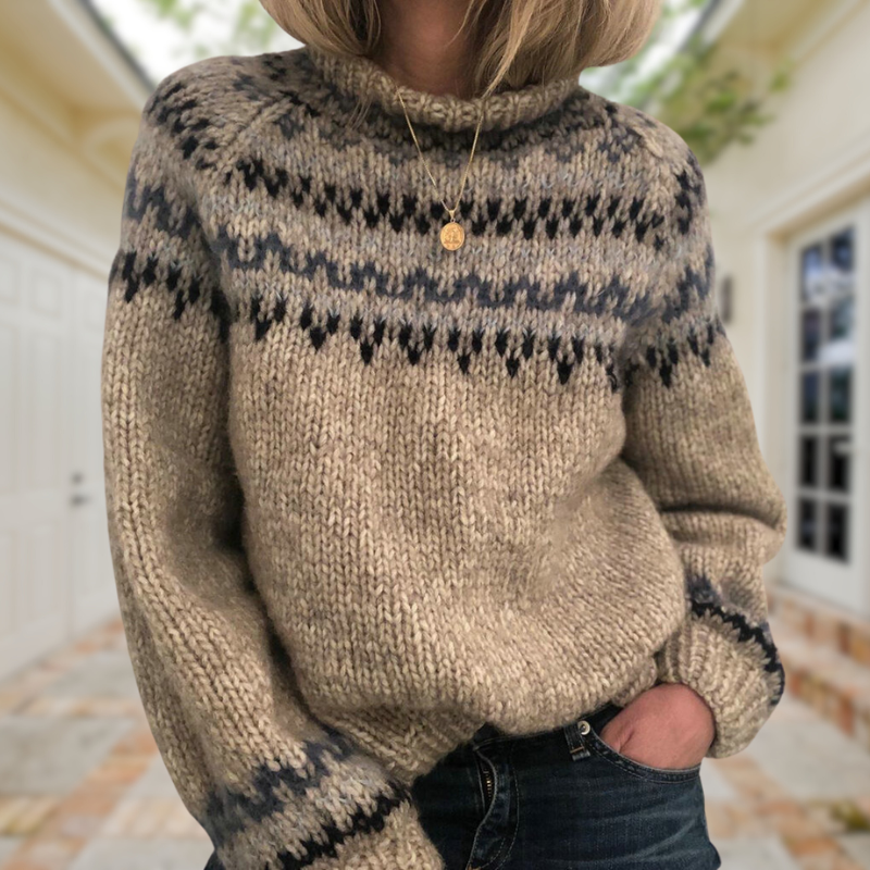Karen | Taupe Nordic Knit Jumper