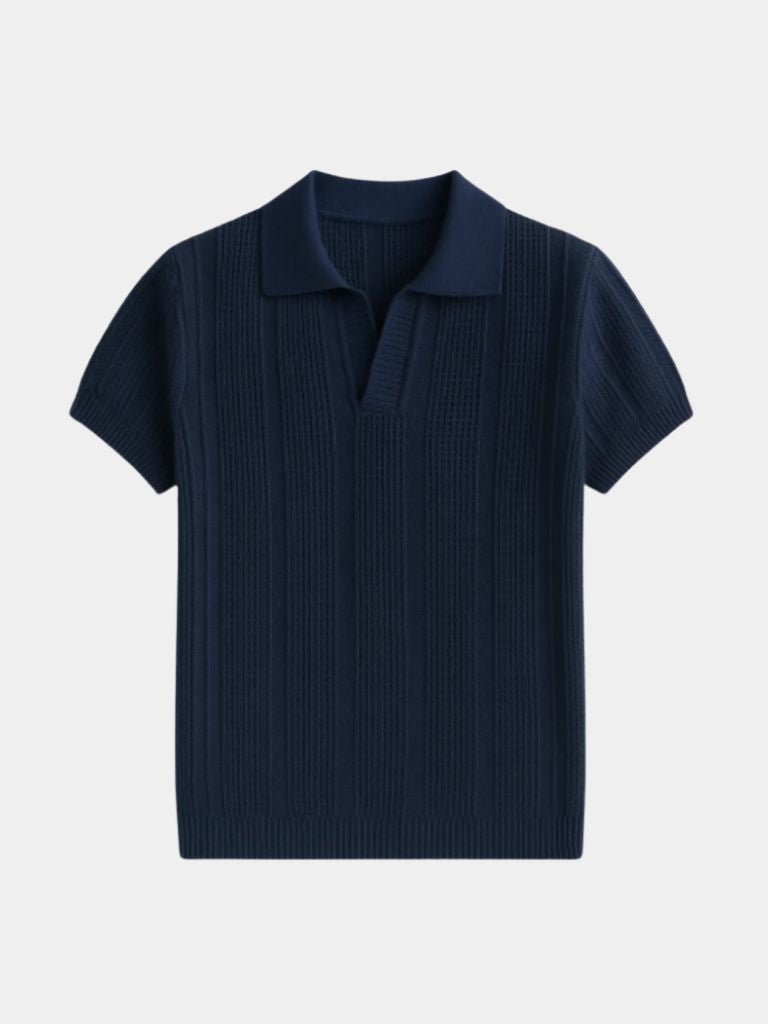 Carl | Cream Textured Polo Shirt