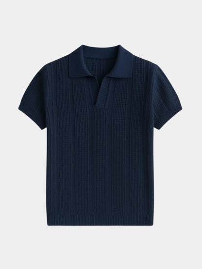 Carl | Cream Textured Polo Shirt