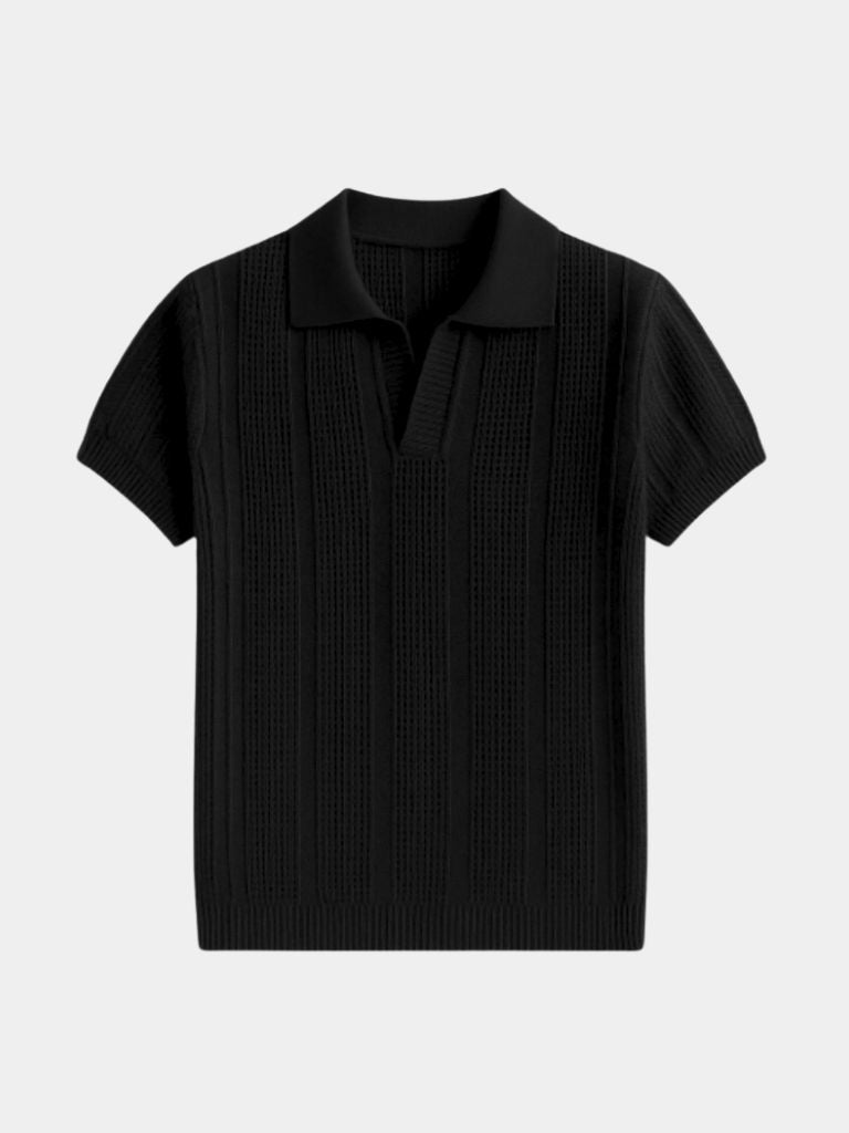 Carl | Cream Textured Polo Shirt