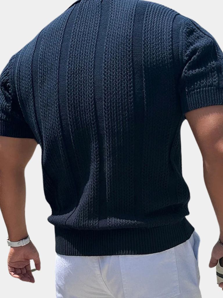 Carl | Cream Textured Polo Shirt
