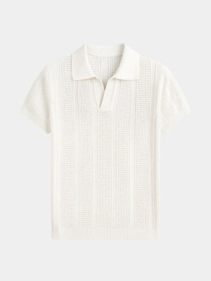 Carl | Cream Textured Polo Shirt