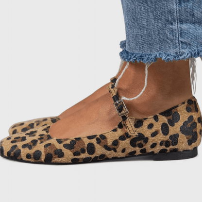 Carla | Leopard Triple-Strap Mary Jane Flats