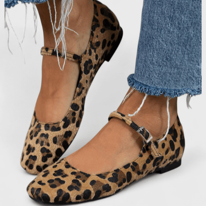 Carla | Leopard Triple-Strap Mary Jane Flats