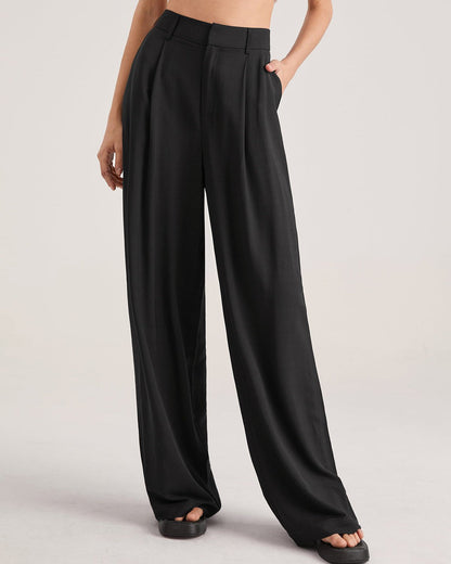 Carla | Black Fluid Wide-Leg Trousers