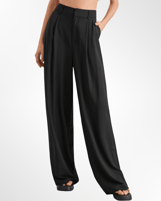 Carla | Black Fluid Wide-Leg Trousers