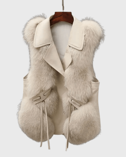 Catrin | Cream Faux-Fur Gilet