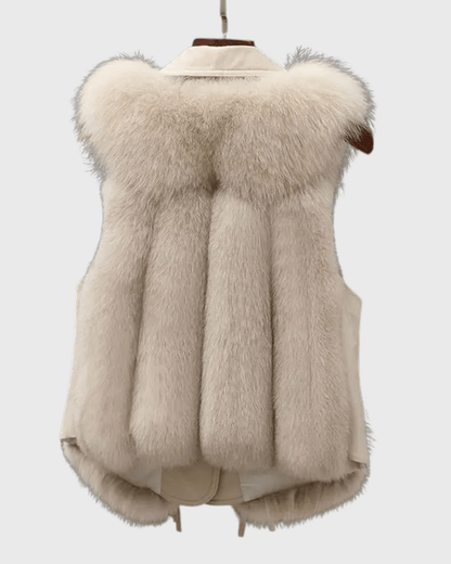 Catrin | Cream Faux-Fur Gilet