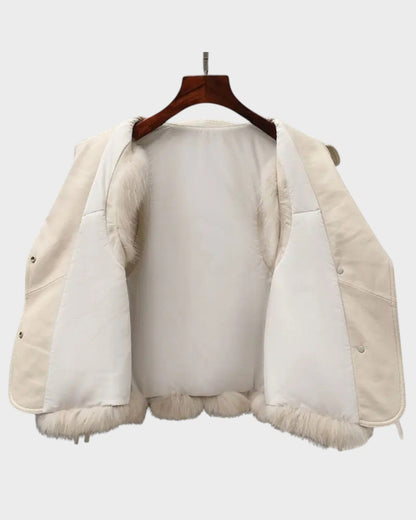 Catrin | Cream Faux-Fur Gilet