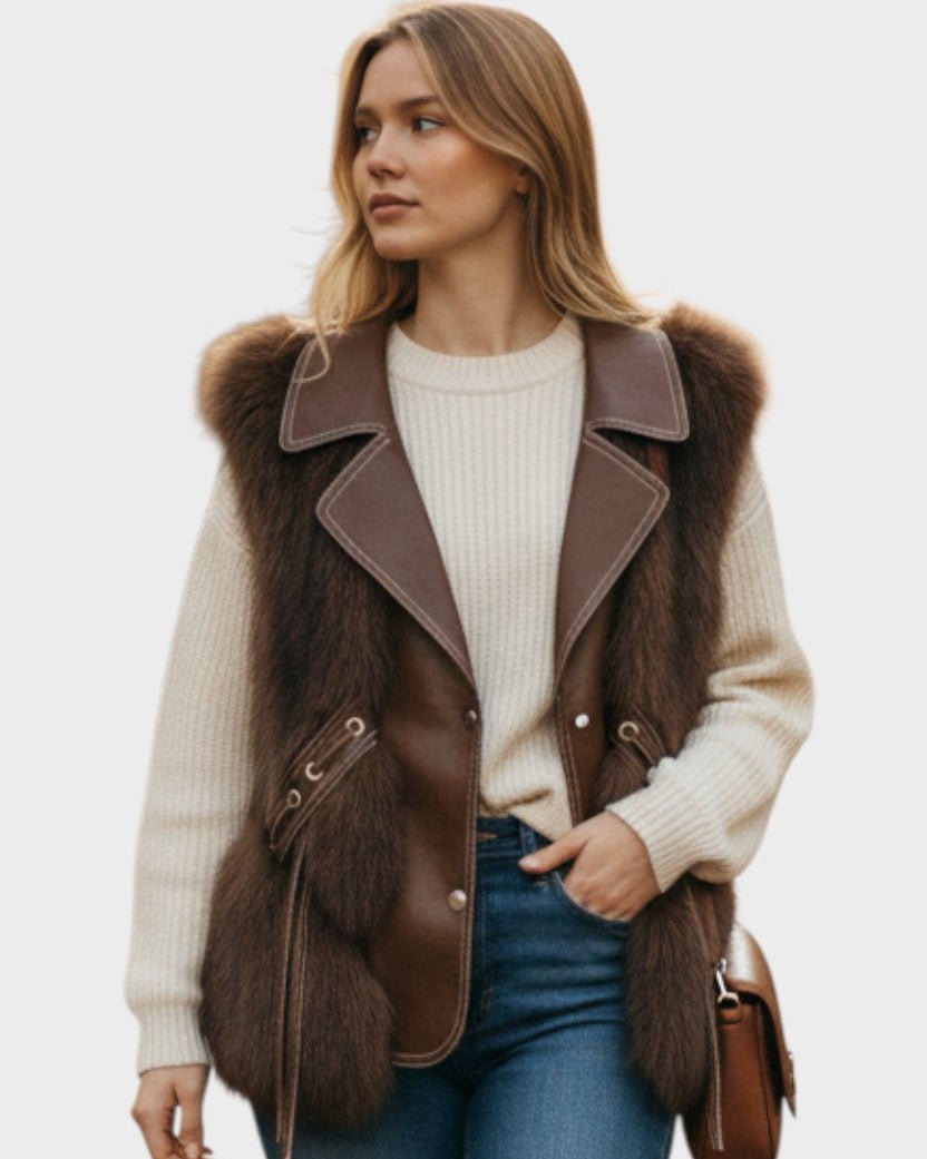 Catrin | Cream Faux-Fur Gilet