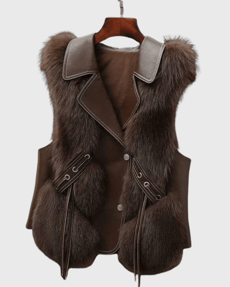 Catrin | Cream Faux-Fur Gilet