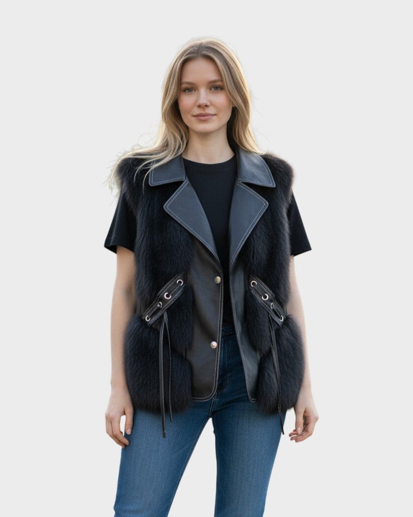 Catrin | Cream Faux-Fur Gilet