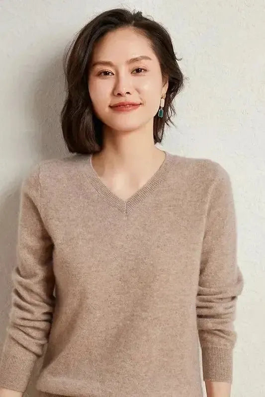 Catrin | Red V-Neck Jumper