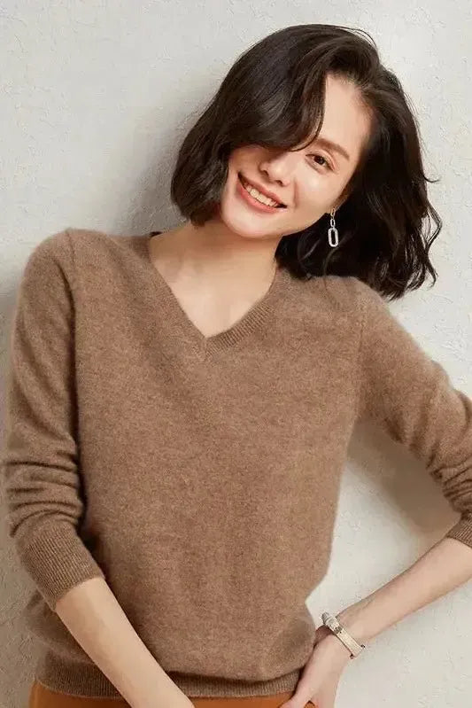 Catrin | Red V-Neck Jumper
