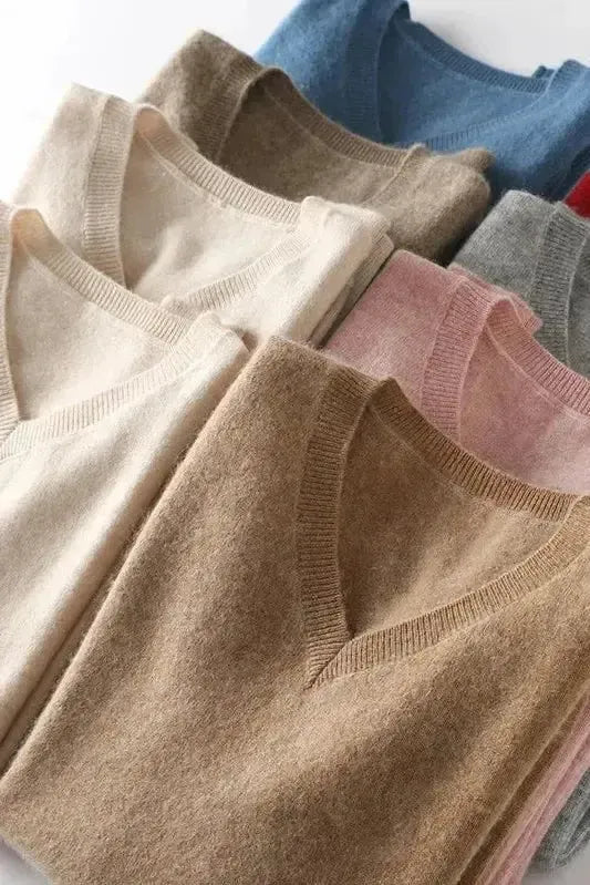 Catrin | Red V-Neck Jumper