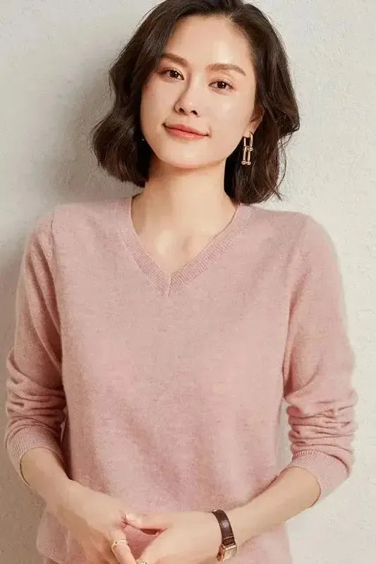 Catrin | Red V-Neck Jumper