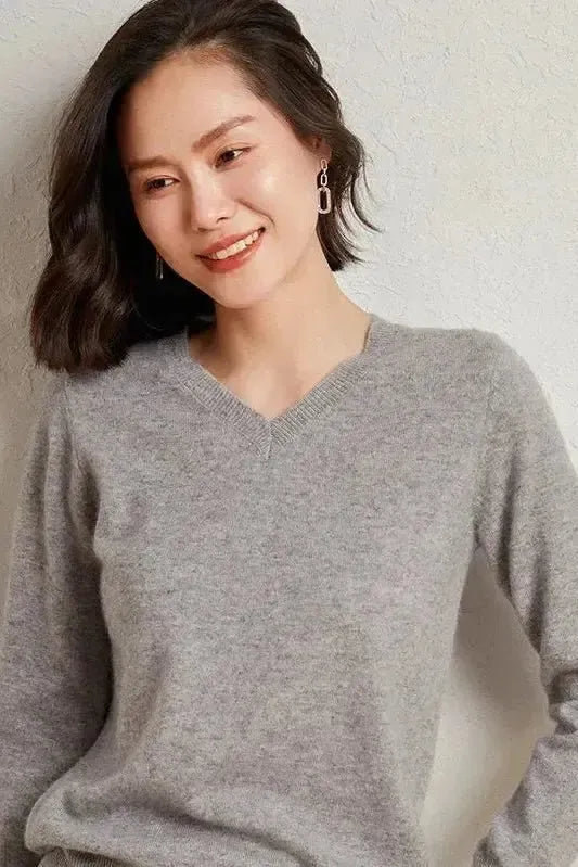 Catrin | Red V-Neck Jumper