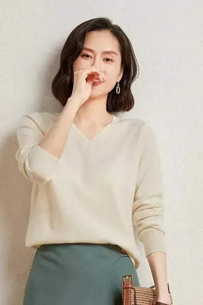 Catrin | Red V-Neck Jumper