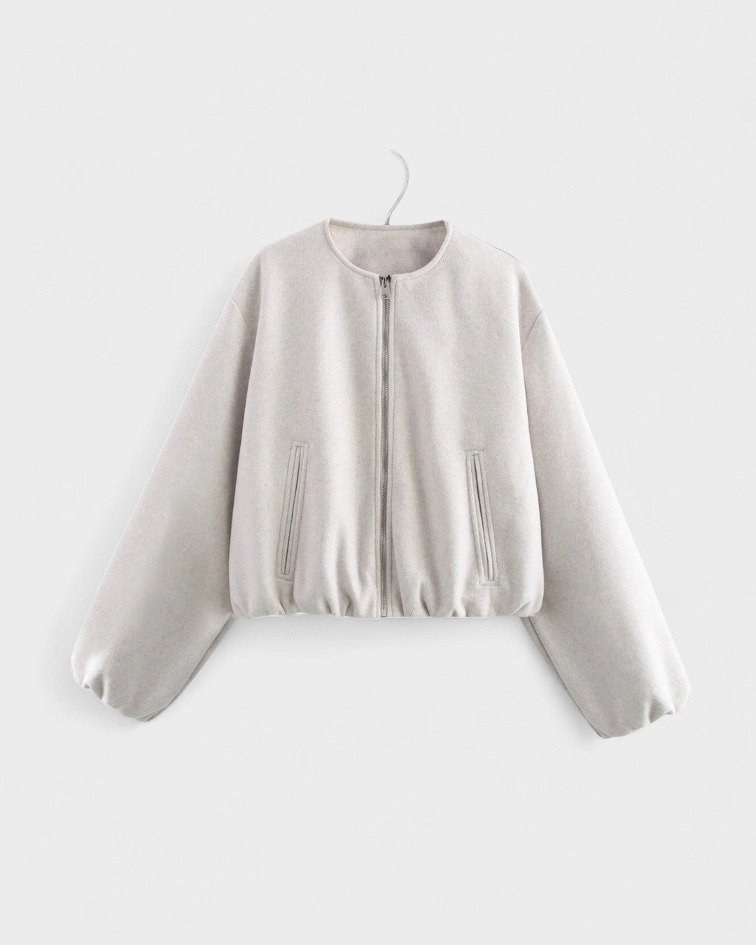 Catrin | Brown Cropped Bomber Jacket