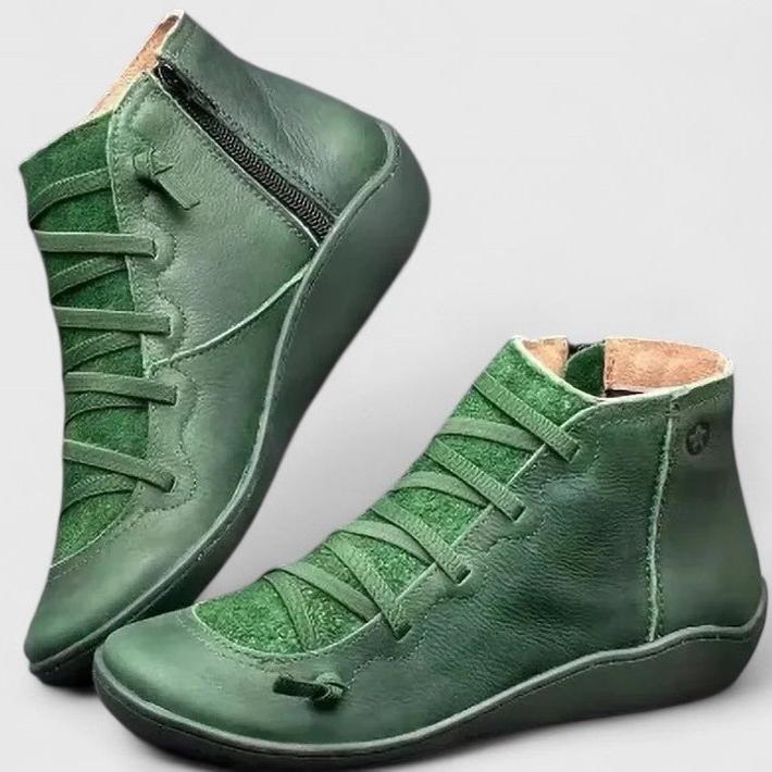 Catrin | Tan Side-Zip Ankle Boots