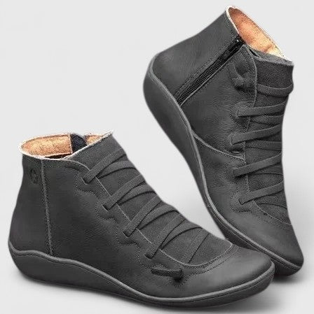 Catrin | Tan Side-Zip Ankle Boots