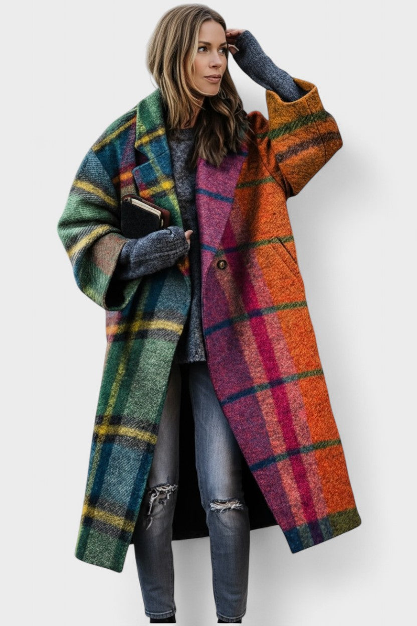 Catrin | Colourful Checked Oversized Coat