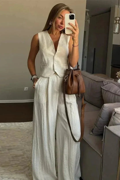 Catrin | Sleeveless Waistcoat & Trouser Set