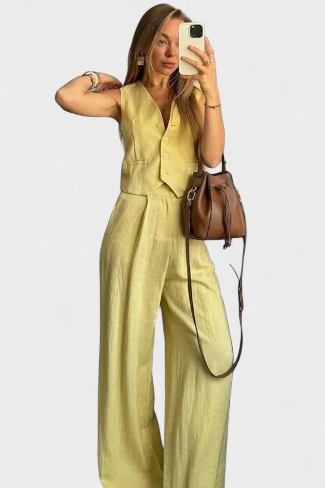 Catrin | Sleeveless Waistcoat & Trouser Set
