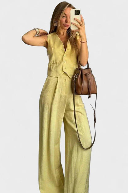 Catrin | Sleeveless Waistcoat & Trouser Set