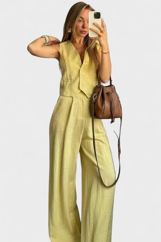 Catrin | Sleeveless Waistcoat & Trouser Set