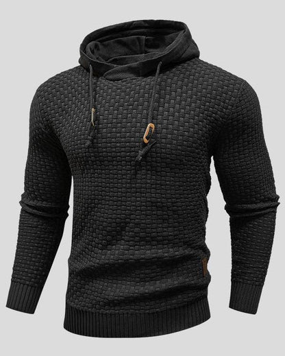 Kelvin | Grey Textured Knitted Hoodie