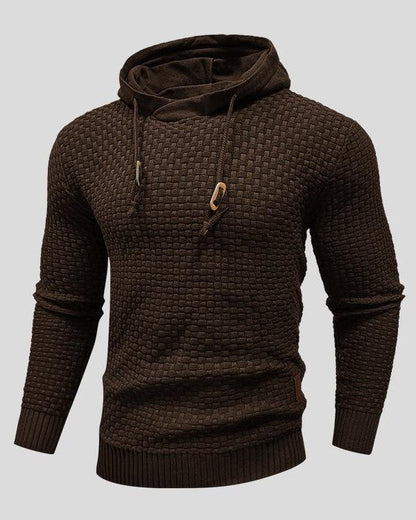Kelvin | Grey Textured Knitted Hoodie