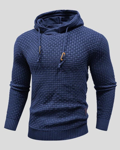 Kelvin | Grey Textured Knitted Hoodie
