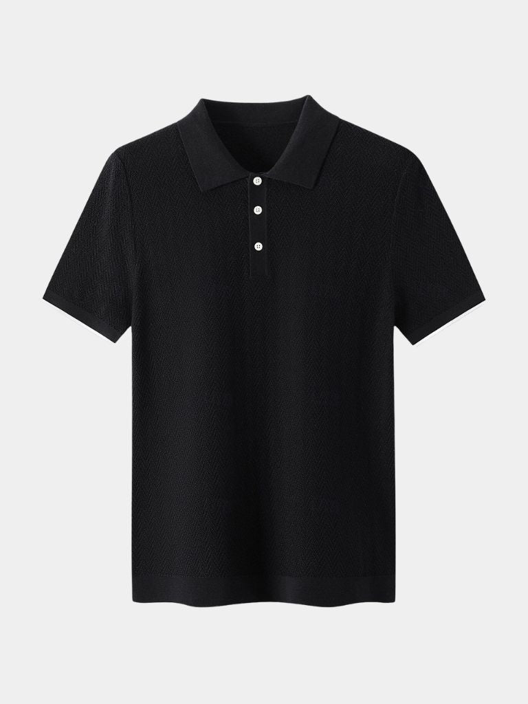 Kelvin | Textured Brown Knit Polo