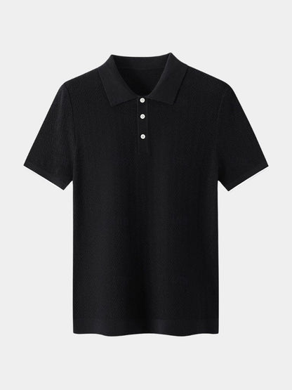 Kelvin | Textured Brown Knit Polo