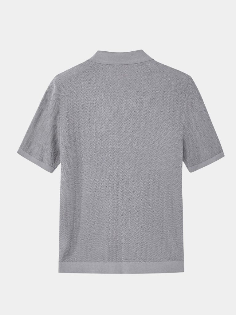 Kelvin | Textured Brown Knit Polo