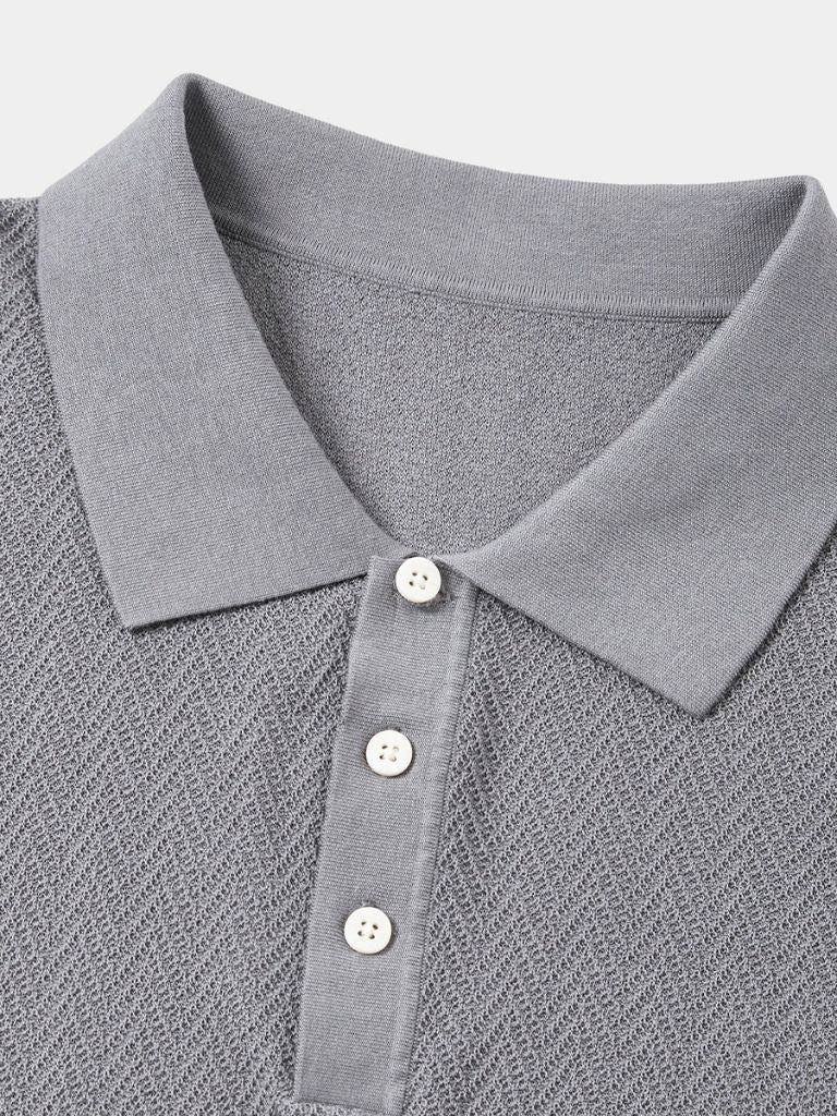 Kelvin | Textured Brown Knit Polo