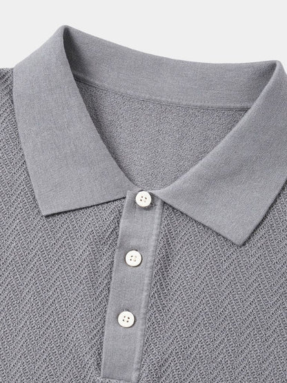 Kelvin | Textured Brown Knit Polo