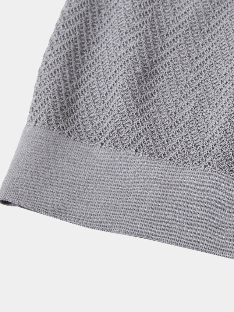 Kelvin | Textured Brown Knit Polo