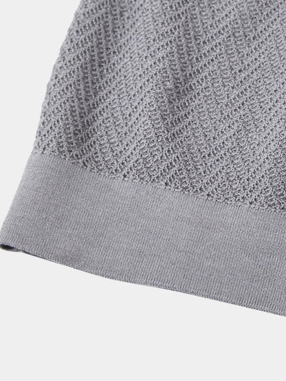 Kelvin | Textured Brown Knit Polo