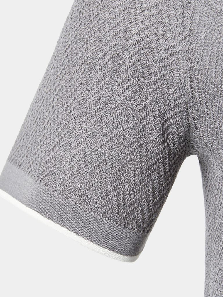 Kelvin | Textured Brown Knit Polo