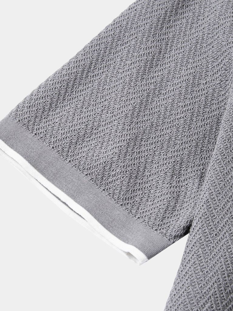 Kelvin | Textured Brown Knit Polo