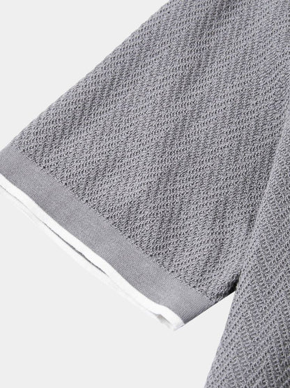 Kelvin | Textured Brown Knit Polo