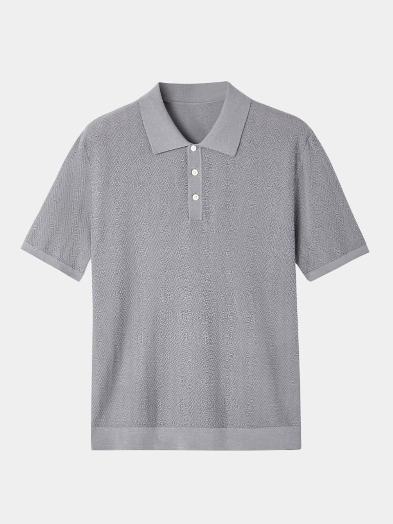 Kelvin | Textured Brown Knit Polo