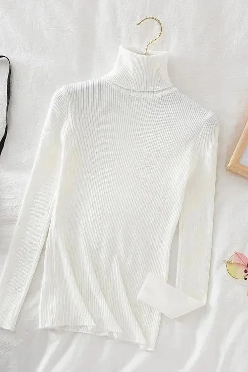 Kirsteen | Ivory Ribbed Roll-Neck Jumper