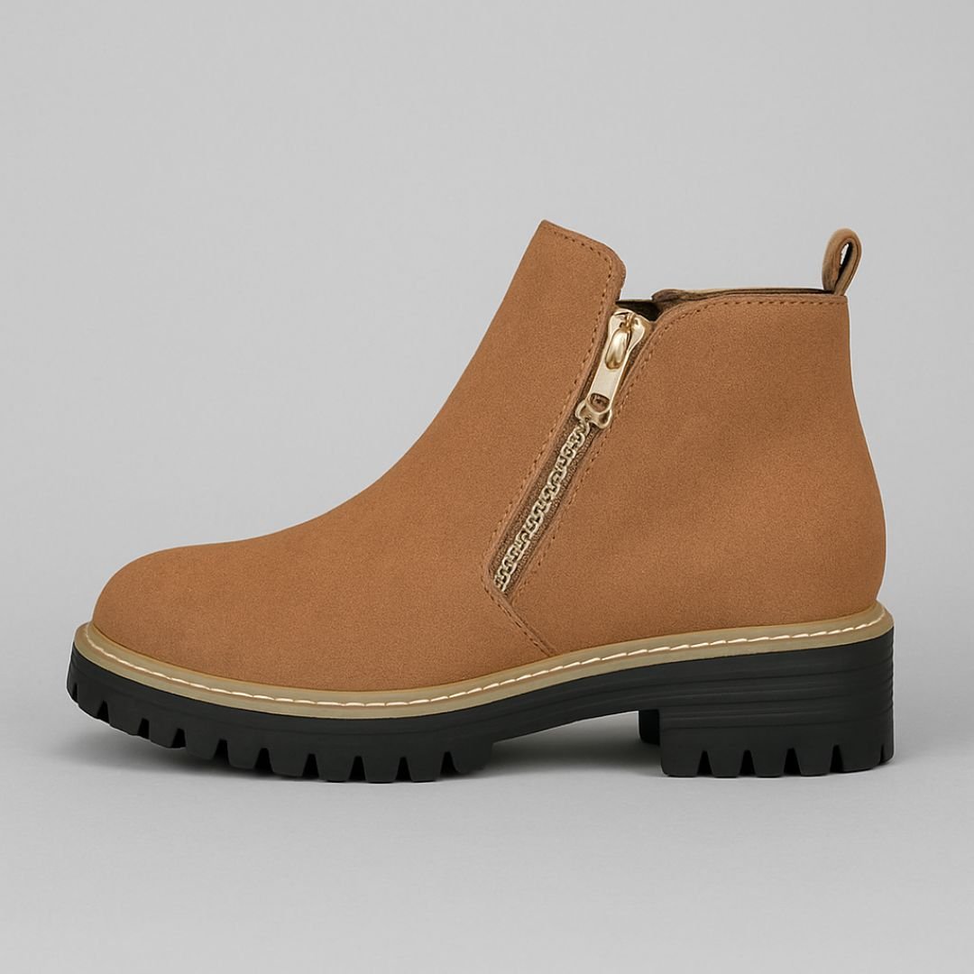 Kirsteen | Grey Side-Zip Ankle Boots