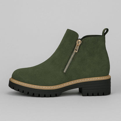 Kirsteen | Grey Side-Zip Ankle Boots
