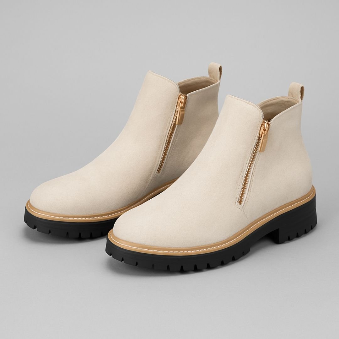 Kirsteen | Grey Side-Zip Ankle Boots