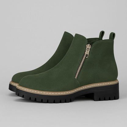 Kirsteen | Grey Side-Zip Ankle Boots