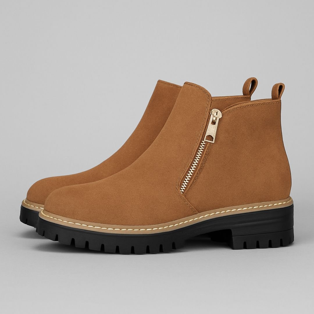 Kirsteen | Grey Side-Zip Ankle Boots